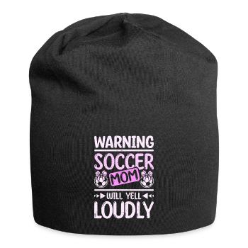Warning soccer mom will yell loudly - Jersey-Beanie - Schwarz - Vorne
