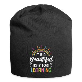 A wonderful day to learn Learning day teachers - Jersey Beanie - black - Front