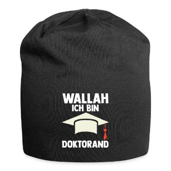 Doktor Abschluss Doktorand Promotion Doktortitel - Jersey-Beanie - Schwarz - Vorne