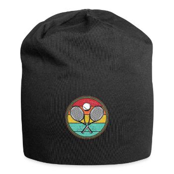 Tennis Player Retro Sunset Racket Ball - Jersey Beanie - black - Front