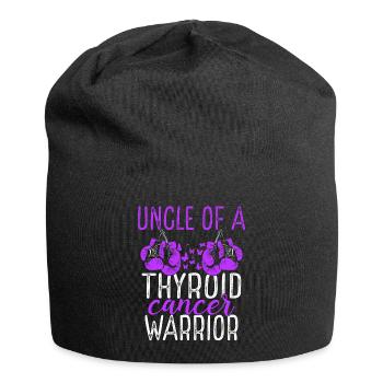 Uncle Thyroid Cancer Awareness Niece Nephew - Jersey-Beanie - Schwarz - Vorne