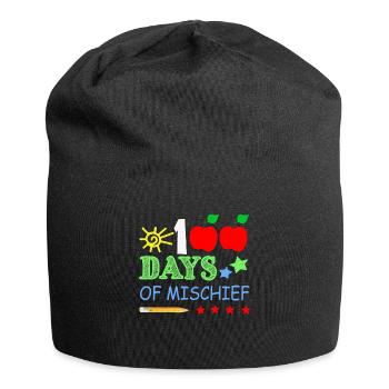 Bleistift 100. Tag des Unfugs 100 Tage Schule - Jersey-Beanie - Schwarz - Vorne