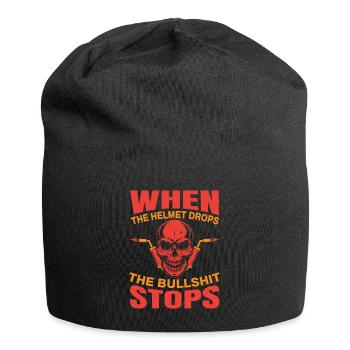 When The Helmet Drops The Bullshit Stops Weld Idea - Jersey-Beanie - Schwarz - Vorne