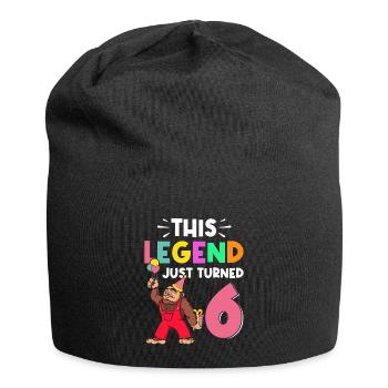 Bigfoot Party Supplies This Legend Just Turned 6 - Jersey Beanie - black - Front