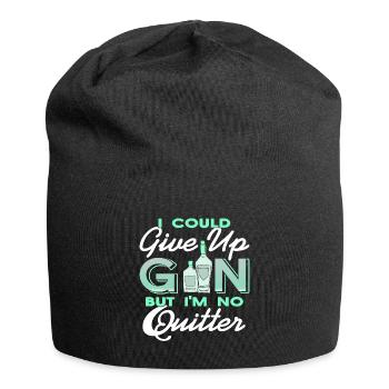 I Could Give Up Gin But I'm No Quitter Retro Funny - Jersey Beanie - black - Front
