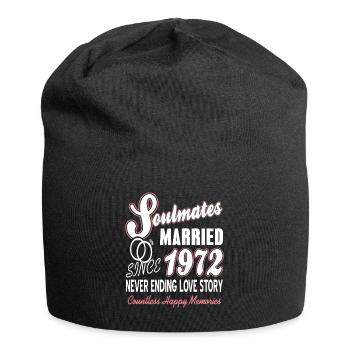 Soulmates Married Since 1972 Countless Memories - Jersey-Beanie - Schwarz - Vorne