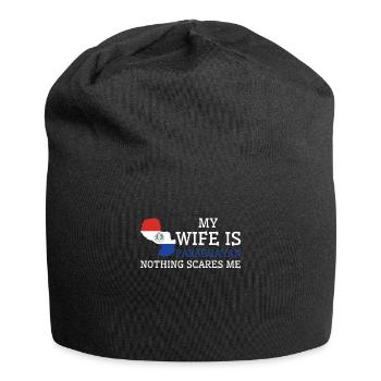 Nothing Scares Me Paraguayan Wife Paraguay - Jersey Beanie - black - Front
