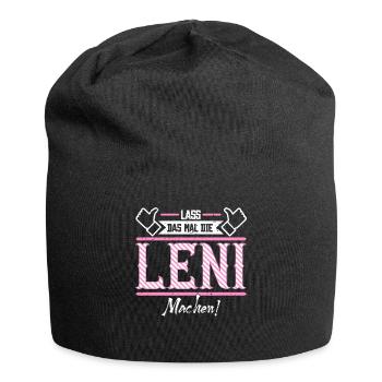 Leni Geschenkidee Geschenk Geburtstag - Jersey-Beanie - Schwarz - Vorne