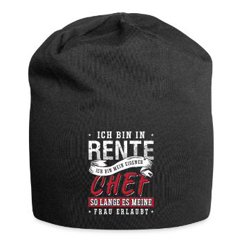 Ich bin in Rente und mein eigener Chef Rentner - Jersey-Beanie - Schwarz - Vorne