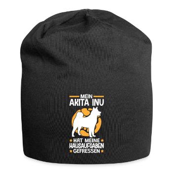 Mein Akita Inu hat meine Hausaufgaben gefressen - Jersey-Beanie - Schwarz - Vorne
