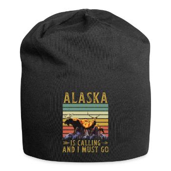 Alaska Gift USA Nature Bear Denali Grizzly Forest - Jersey Beanie - black - Front