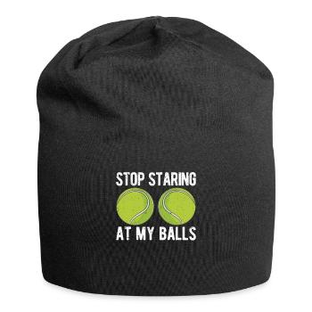 Drôles de joueurs de tennis-entraîneur-fan-gag regards - Bonnet en jersey - noir - Devant