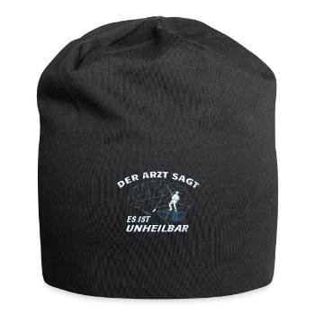 Angler Geschenkidee Hobby Angeln - Jersey-Beanie - Schwarz - Vorne