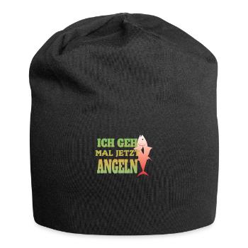 Angler Geschenkidee Hobby Angeln - Jersey-Beanie - Schwarz - Vorne