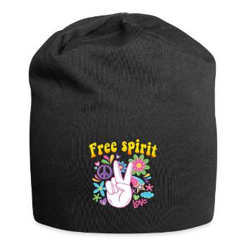 Hippie Geschenk Acidhead Flowerpower Hippi Hippy - Jersey-Beanie - Schwarz - Vorne