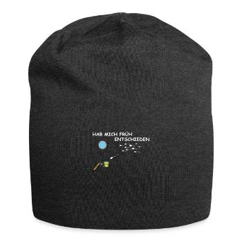 Angler Geschenkidee Hobby Angeln - Jersey-Beanie - Anthrazit - Vorne