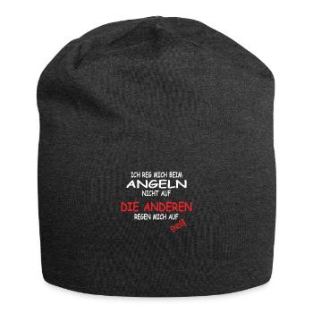 Angler Geschenkidee Hobby Angeln - Jersey-Beanie - Anthrazit - Vorne
