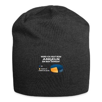 Angler Geschenkidee Hobby Angeln - Jersey-Beanie - Anthrazit - Vorne