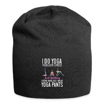 I Do Yoga To Relieve Stress Exercise Colorful - Jersey-Beanie - Schwarz - Vorne