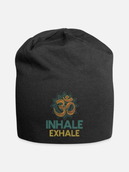 Devanagari Inhale Exhale Namaste Greetings Classic - Jersey-Beanie - Schwarz