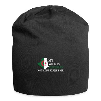 Nothing Scares Me Algerian Wife Algeria - Jersey Beanie - black - Front