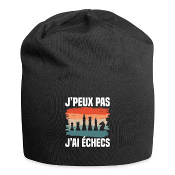 Retro J'peux Pas J'ai Échecs - Bonnet en jersey - noir - Devant