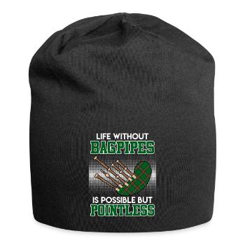 Possible but pointless Life without bagpipes - Jersey Beanie - black - Front