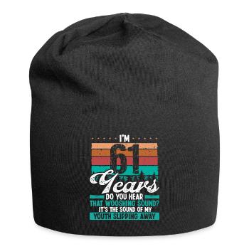 61 Year Old Funny Getting Old Humor Birthday Idea - Jersey-Beanie - Schwarz - Vorne
