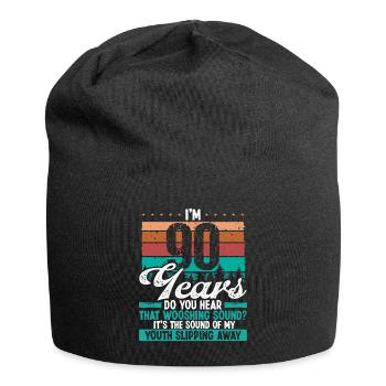90 Year Old Funny Getting Old Humor Birthday Idea - Jersey Beanie - black - Front