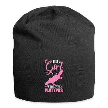 Juste une fille qui aime l’ornithorynque Schnabeltier - Bonnet en jersey - noir - Devant