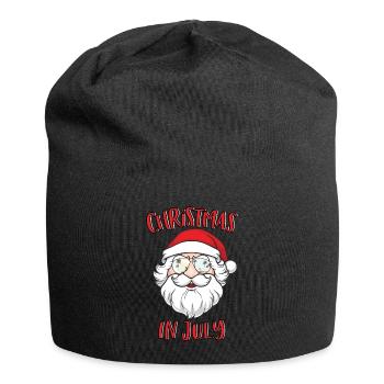 Christmas In July Santa Claus Sunglasses Summer - Jersey Beanie - black - Front
