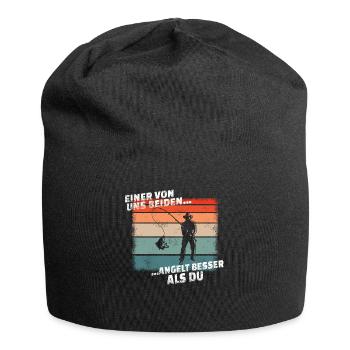 Angler Geschenkidee Hobby Angeln - Jersey-Beanie - Schwarz - Vorne