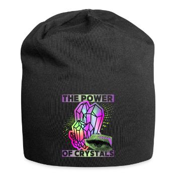 Kristalle, Magische Kristalle Spruch Crystal-Power - Jersey-Beanie - Schwarz - Vorne