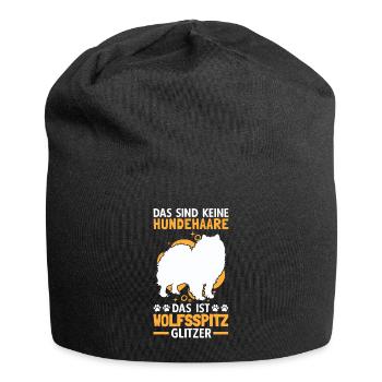 Wolfsspitz Glitzer deutscher Spitz Keeshond - Jersey-Beanie - Schwarz - Vorne