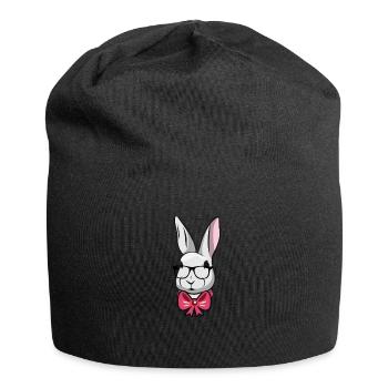 Cute Easter Rabbit Fly - Jersey Beanie - black - Front