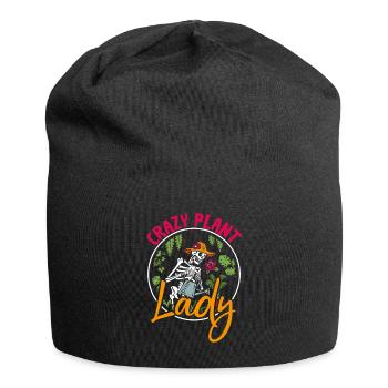 Crazy Plant Lady Garden Farmer Gardening - Jersey-Beanie - Schwarz - Vorne