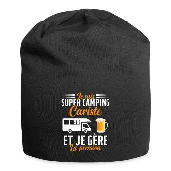 Super Camping Cariste et Je Gère la Pression - Bonnet en jersey - noir - Devant