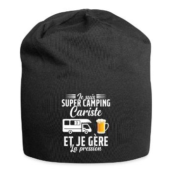 Super Camping Cariste et Je Gère la Pression - Bonnet en jersey - noir - Devant