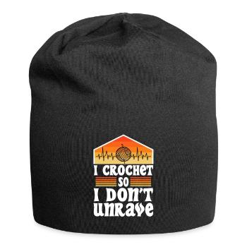 I crochet so i don't unravel - Jersey Beanie - black - Front