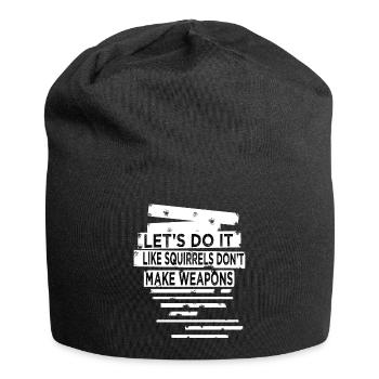 birthday present idea funky 60s peace gift idea - Jersey-Beanie - Schwarz - Vorne
