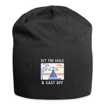 Segelboot Segel Kapitän Retro Segler - Jersey-Beanie - Schwarz - Vorne