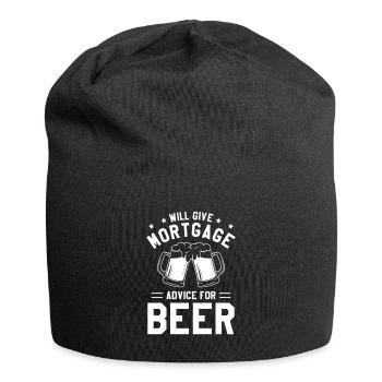 Will Give Mortgage Advice For Beer Real Estate - Jersey Beanie - black - Front