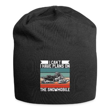 Retro I Can't I Have Plans On The Snowmobile - Jersey Beanie - black - Front