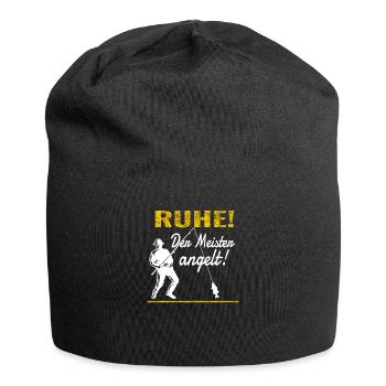 Angler Geschenkidee Hobby Angeln - Jersey-Beanie - Schwarz - Vorne