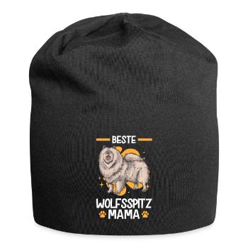 Wolfsspitz Mama deutscher Spitz Keeshond - Jersey-Beanie - Schwarz - Vorne