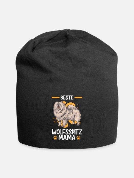 Wolfsspitz Mama deutscher Spitz Keeshond - Jersey-Beanie - Schwarz
