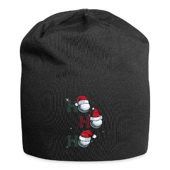 HoHoHo Lustiger Weihnachtsgolfer Golfball - Jersey-Beanie - Schwarz - Vorne