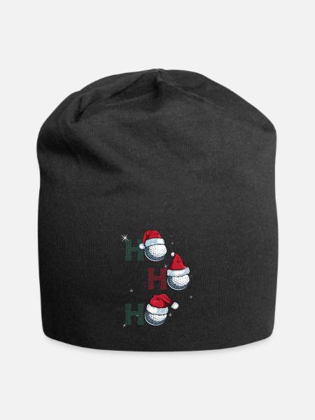 HoHoHo Funny Christmas Golfer Golf Ball - Jersey Beanie - black