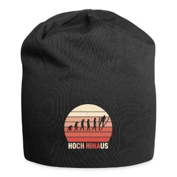 Hoch Hinaus Sonnenhintergrund Skispringen - Jersey-Beanie - Schwarz - Vorne