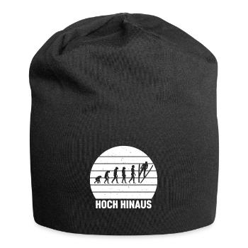 Hoch Hinaus Sonnenhintergrund Skispringen Sport - Jersey-Beanie - Schwarz - Vorne